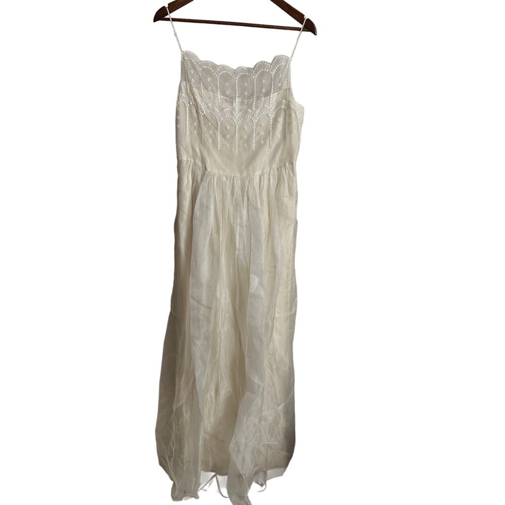 Saja Whimsical Wedding Dress 100% Silk Lace Womans 8 - Picture 4 of 15